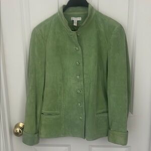 EUC! Pristine condition! Charter Club 12 Petite Light Green Suede Women's Jacket